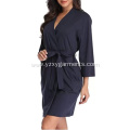 Custom Ladies Knitted Solid Color Robe